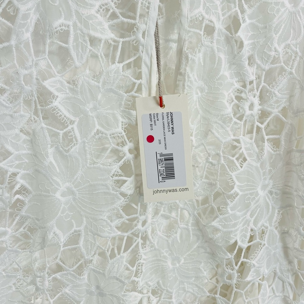 NWT Johnny Was - Garden White Lace Maxi Dress with Keyhole Neckline - Size M - Picture 12 of 15